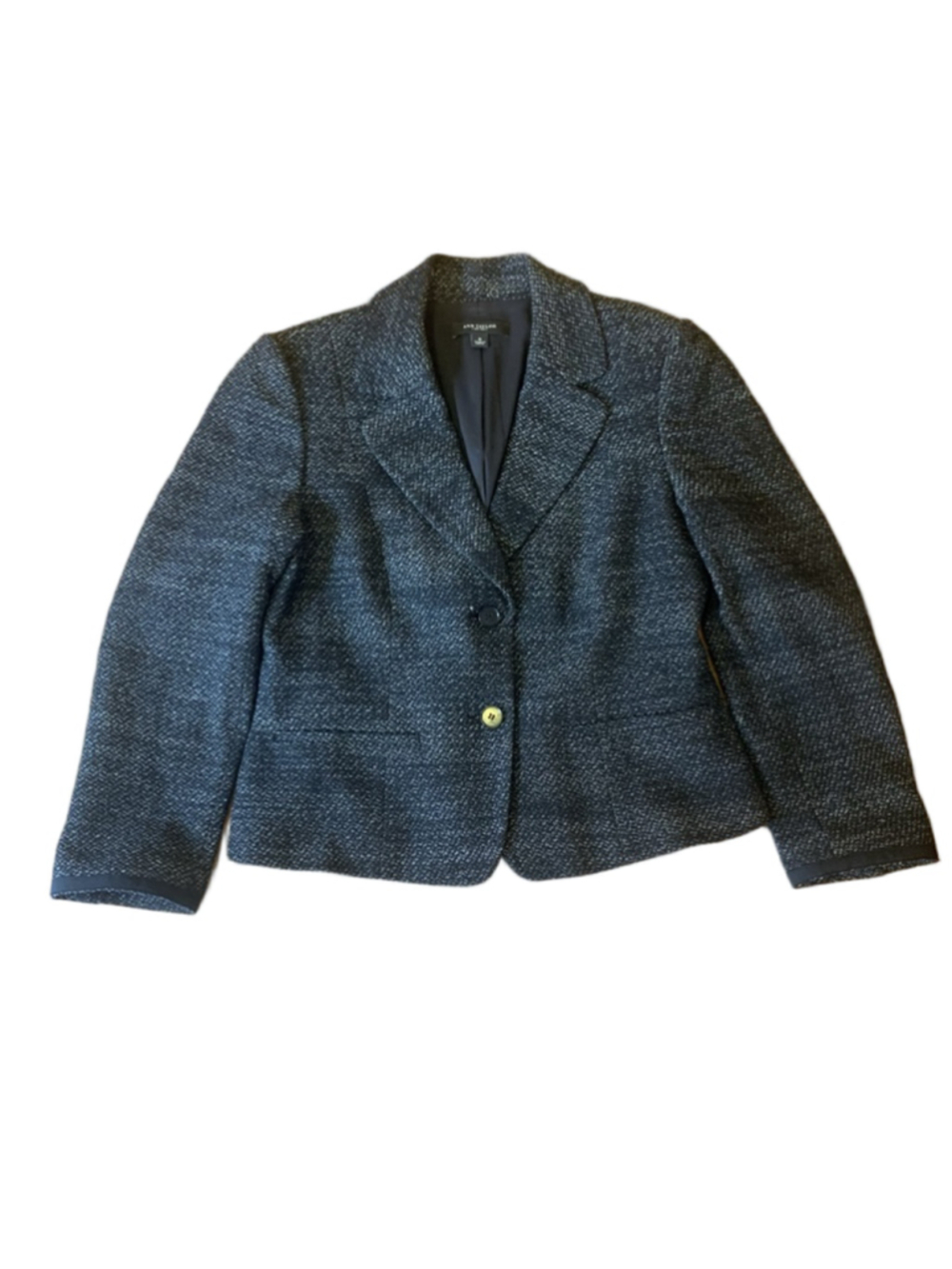 Ann Taylor Blazer 6 Black White Tweed